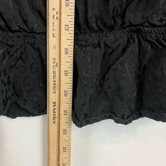 Buffalo David Bitton Womens S Black Animal V Neck Long Sleeve Blouse Top Blouse - Picture 9 of 15